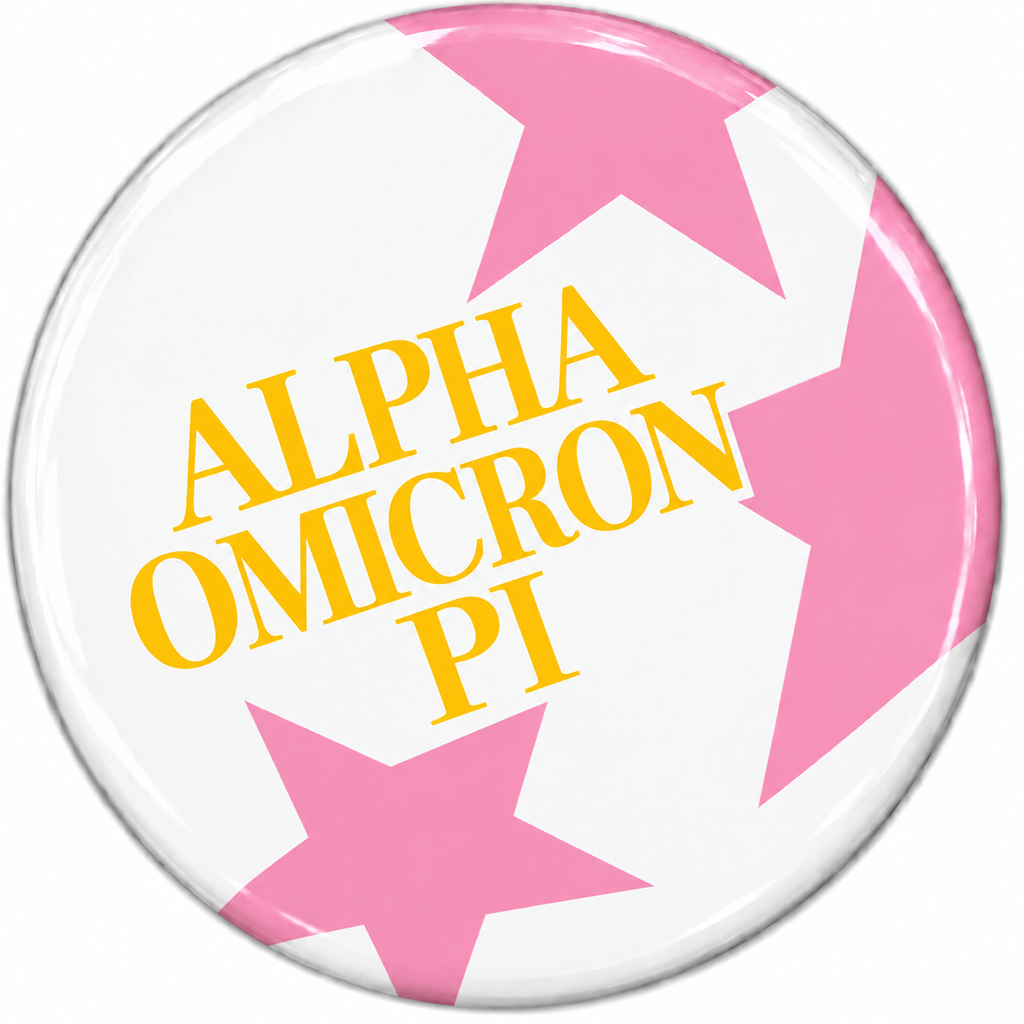 Pink Star Sorority Button