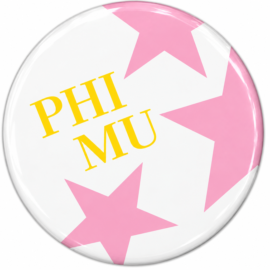 Pink Star Sorority Button