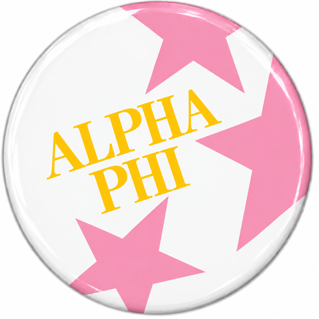 Pink Star Sorority Button